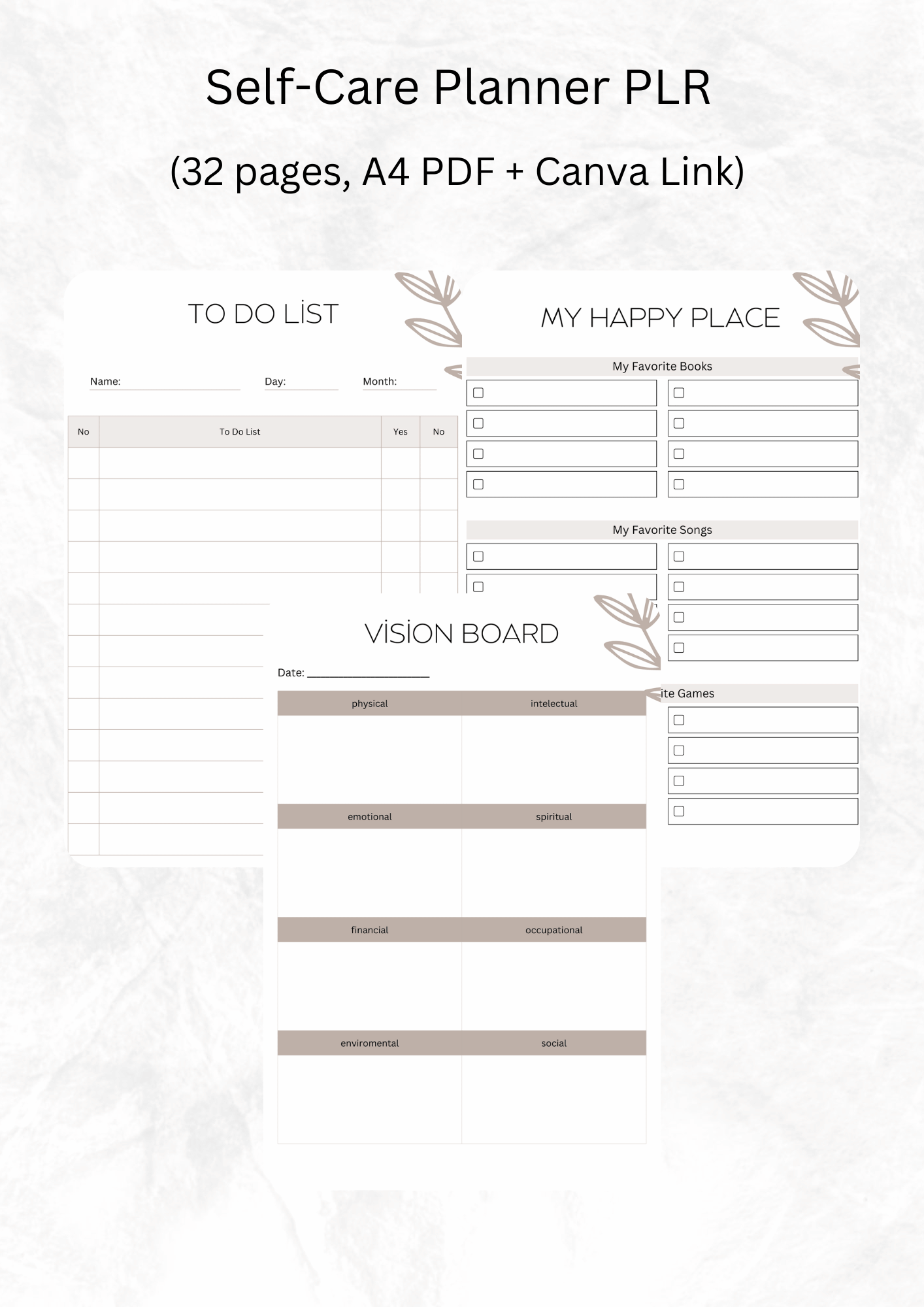 Self-Care Planner