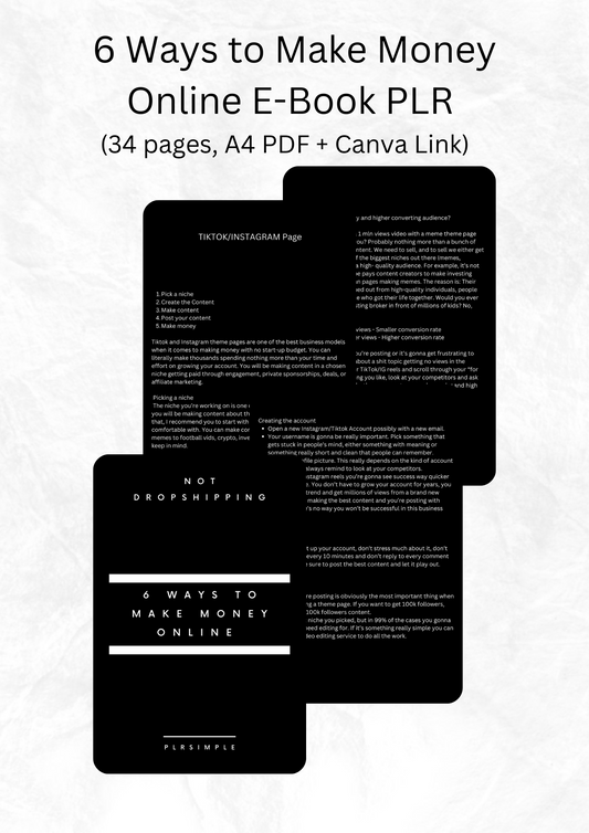 6 Ways to Make Money Online E-Book