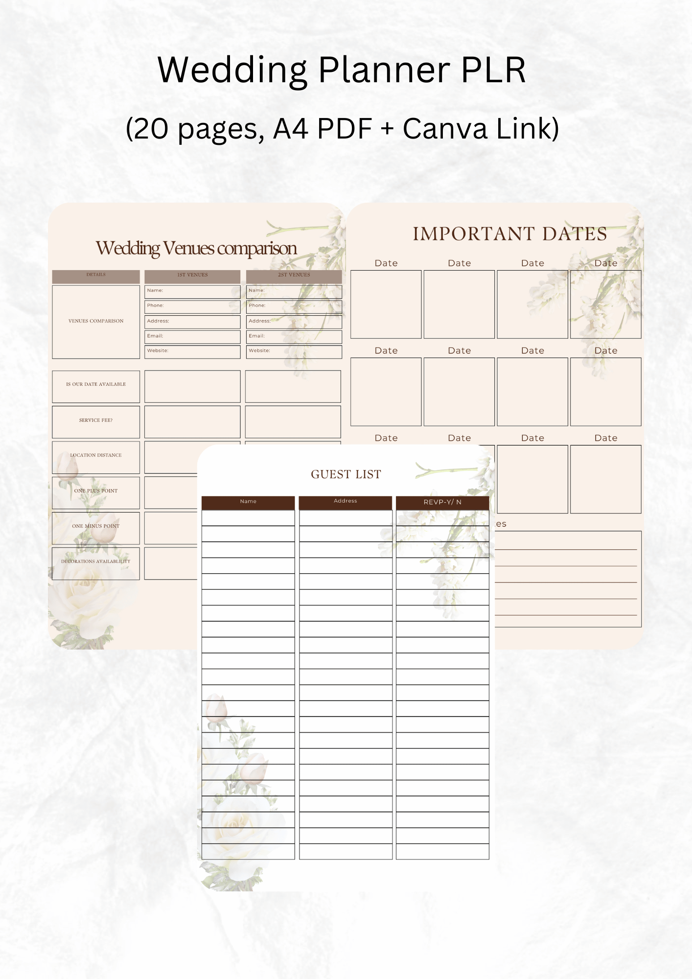 Wedding Planner PLR