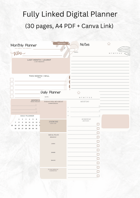 Fully Linked Digital Planner