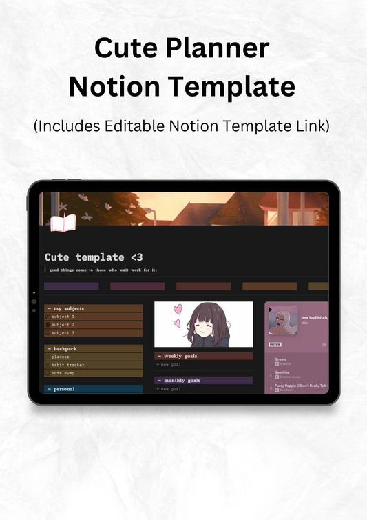 Cute Planner Notion Tempalte